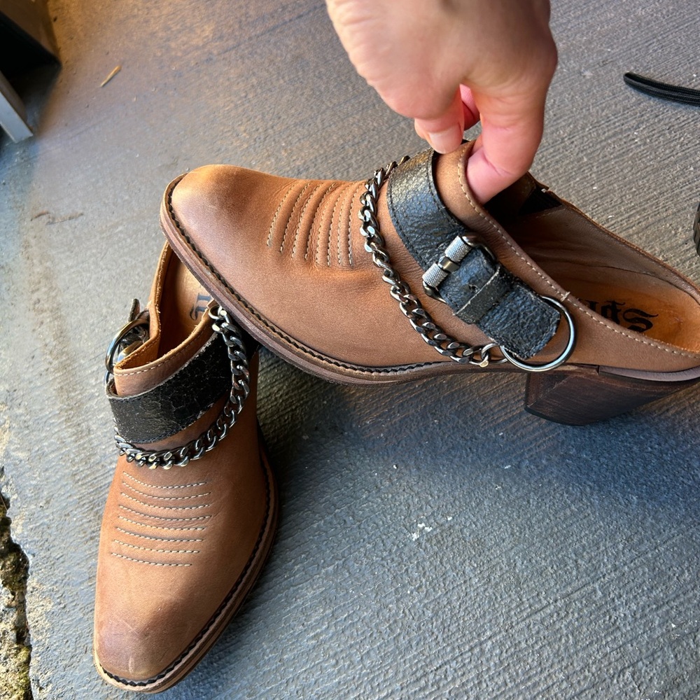 Spirit Tan and Black Ankle Booties